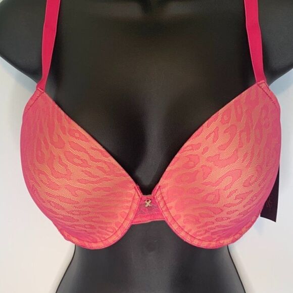 Frederick's of Hollywood Animal Print Pink Bra - Picture 1 of 11